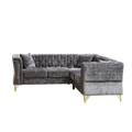 81.5 Inch Chenille Corner Sofal Shaped Sectional Couch, 5 Seater Corner Sofas With 3 Cushions For Living Room, Bedroom, Apartment, Office Grey Foam Chenille 5 Seat