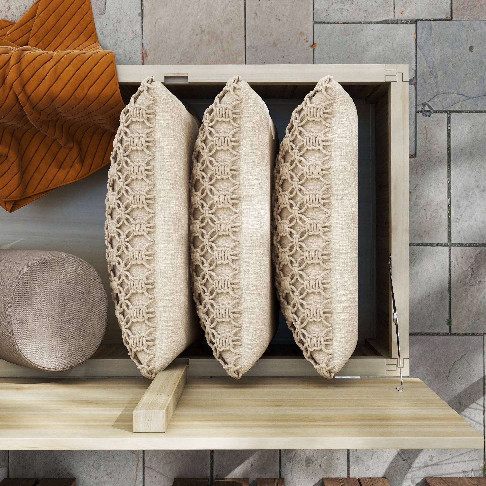 Outsunny 45.5 Gallon Outdoor Storage Box, Wooden Deck Box Garden Storage Container For Balcony, Porch, Poolside Natural Wood