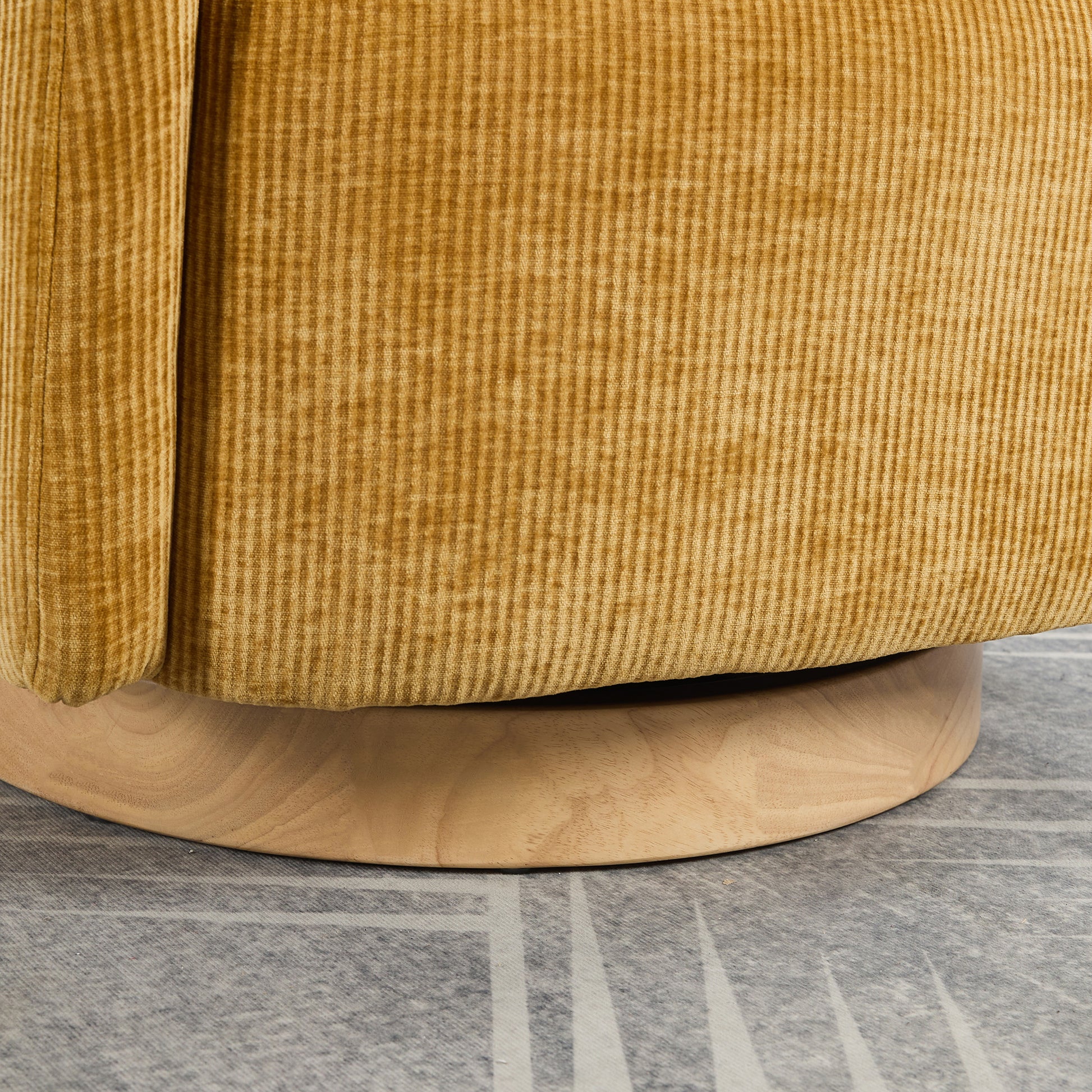 30.3"W Swivel Accent Barrel Chair And Comfy Round Accent Single Sofa Chair, 360 Degree Club Chair, Lounge Armchair For Living Room Bedroom Nursery.Mustard Mustard Chenille