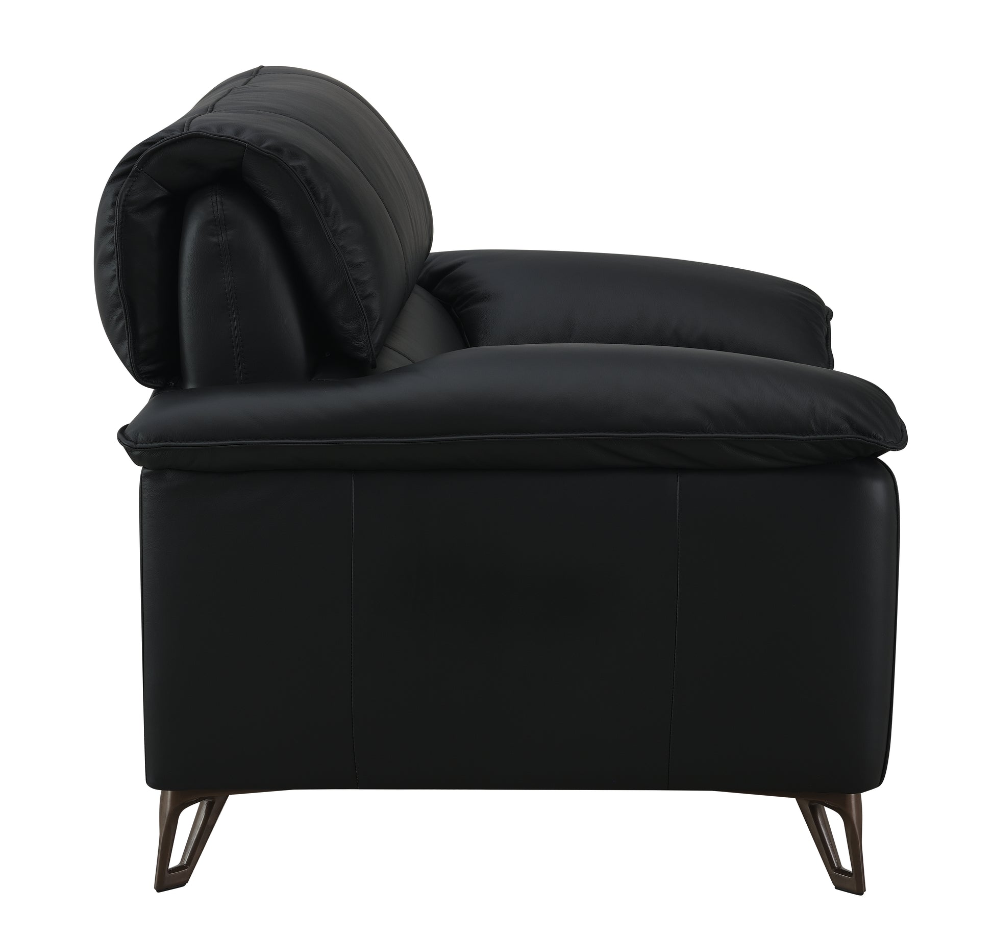 Eilene Chair, Black Top Grain Leather Lv03702 Black Upholstered