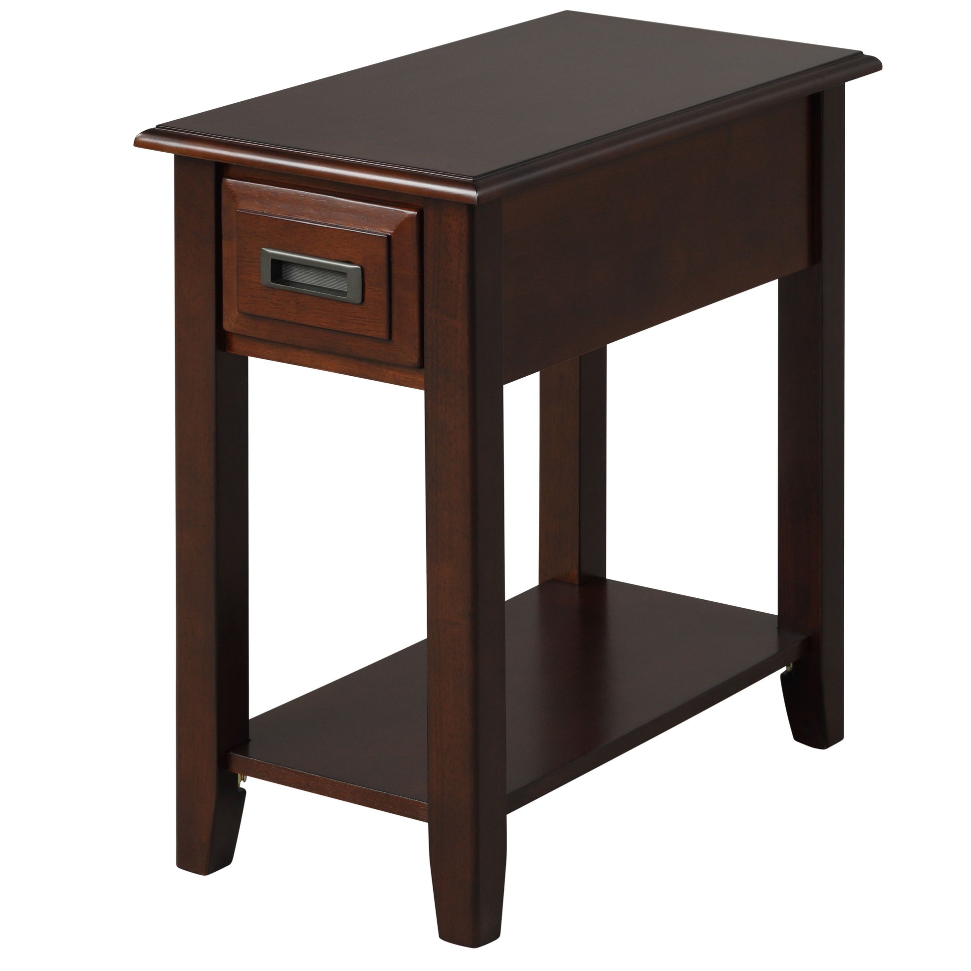 Dark Cherry 1 Drawer Accent Table With Shelf Cherry Primary Living Space Drawers Rectangular Solid Wood