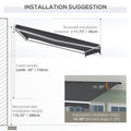 Outsunny 10' X 8' Electric Awning, Retractable Awning, Uv Protection Sun Shade Shelter With Remote Controller And Manual Crank Handle For Deck, Balcony, Yard, Dark Gray Gray Aluminum