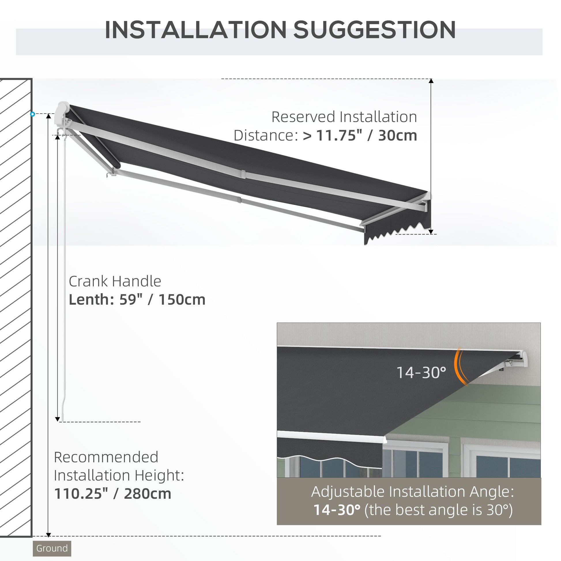 Outsunny 10' X 8' Electric Awning, Retractable Awning, Uv Protection Sun Shade Shelter With Remote Controller And Manual Crank Handle For Deck, Balcony, Yard, Dark Gray Gray Aluminum