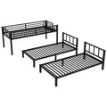 Twin Over Twin & Twin Bunk Beds For 3, Twin Xl Over Twin & Twin Bunk Bed Metal Triple Bunk Bed, Black Black Metal