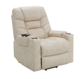 Nairi Power Recliner W Lift, Heating & Massage, Light Gray Leather Aire Lv02995 Light Gray Upholstered