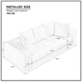 88.97Inch Corduroy Sofa With 5 Matching Toss Pillows, Sleek Design, Spacious And Comfortable 3 Seater Couch For Modern Living Room.White White Corduroy 3 Seat