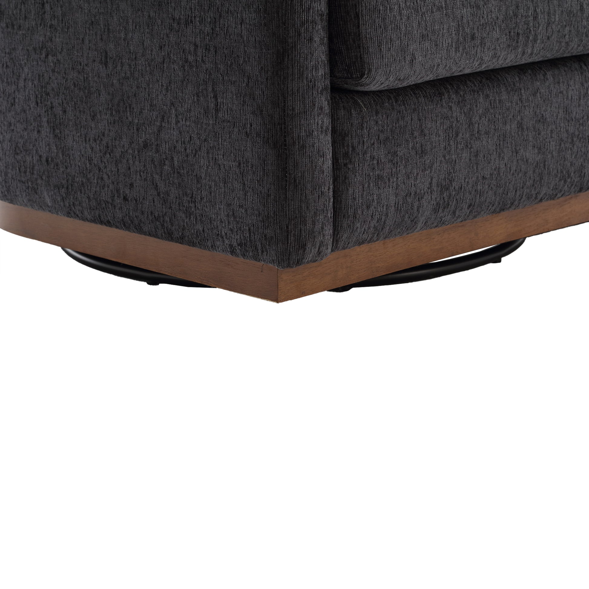 Coolmore Swivel Barrel Chair, Comfy Round Accent Sofa Chair For Living Room, 360 Degree Swivel Barrel Club Chair, Leisure Arm Chair For Nursery, Hotel, Bedroom, Office, Lounge Carbon Black Chenille Carbon Black Primary Living Space Foam Chenille