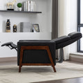 Wood Framed Pu Leather Recliner Chair Adjustable Home Theater Seating With Thick Seat Cushion And Backrest Modern Living Room Recliners, Black Old Sku:Pp289527Aab Black Pu Pu