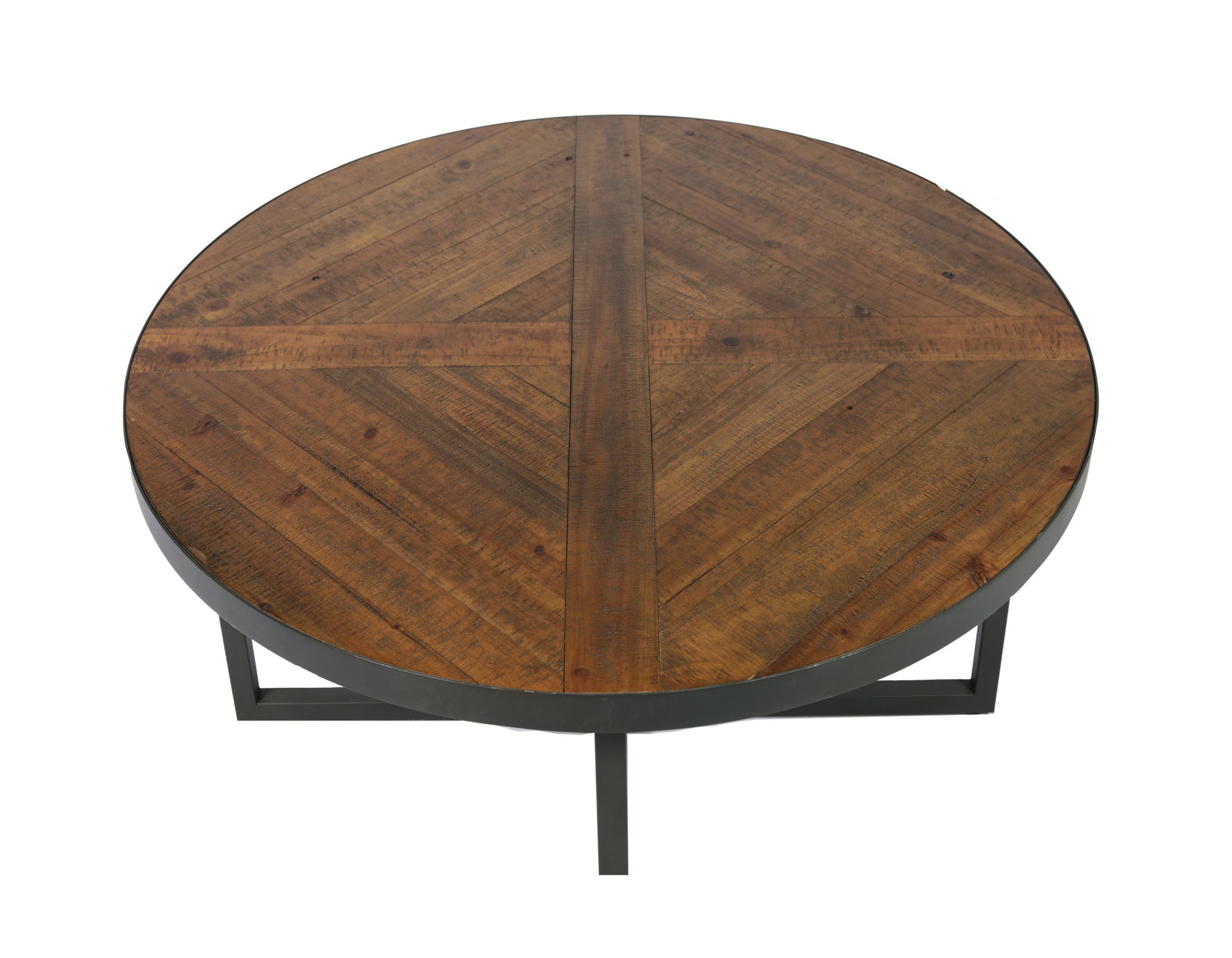 Faro Brown Round Coffee Table Brown Solid Wood