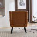 Modern Soft Leather Material Ergonomics Accent Chair Living Room Chair Bedroom Chair Home Chair With Black Legs For Indoor Home Light Brown Pu Light Brown Foam Upholstered