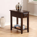 Dark Cherry 1 Drawer Accent Table With Shelf Cherry Primary Living Space Drawers Rectangular Solid Wood