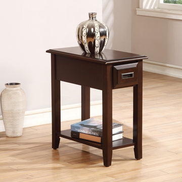 Dark Cherry 1 Drawer Accent Table With Shelf Cherry Primary Living Space Drawers Rectangular Solid Wood