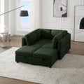 Oversized Modern 6 Seat Upholstered Sofa, Large Sectional Sofa With Storage Seats And Ottomanssofa Bed With Thick And Soft Cushions At All Sidesadjustable Arms And Backs Green Green Polyester 4 Seat