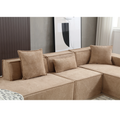 Modular Combination Sofa Set, Modern Minimalist Sofa, Free Installation Sofa, L Shaped, Italian Minimalist Tofu Block Sofa, Right Hand Facing,Terrycloth Fabric,Light Brown Light Brown Polyester Primary Living Space Soft Modern Polyester 3 Seat