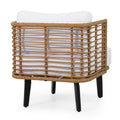 Nic Club Chair Brown Pe Rattan Iron Waterproof Fabric