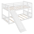Twin Over Twin Bunk Bed With Slide And Ladder, White Old Sku:Lt000108Aak Twin White Plywood