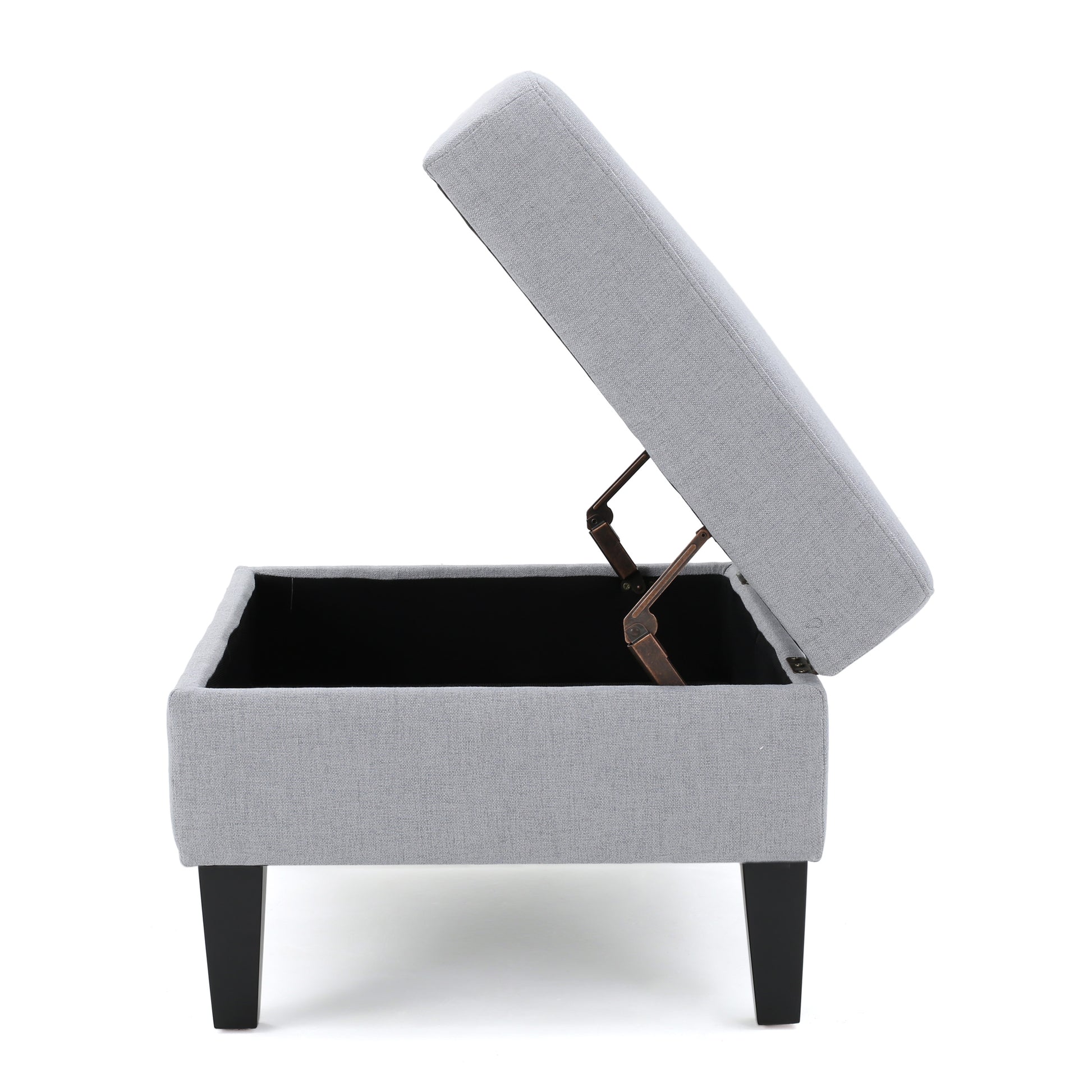 Storage Ottoman Light Grey Fabric