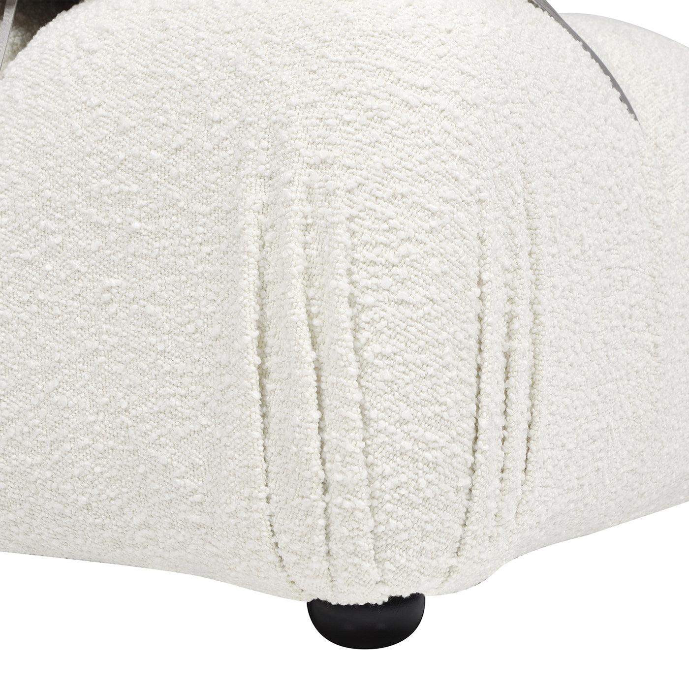 Marcel 36" Bubble Modular Modern Lounge Arm Chair, Ivory White Boucle White Foam Boucle