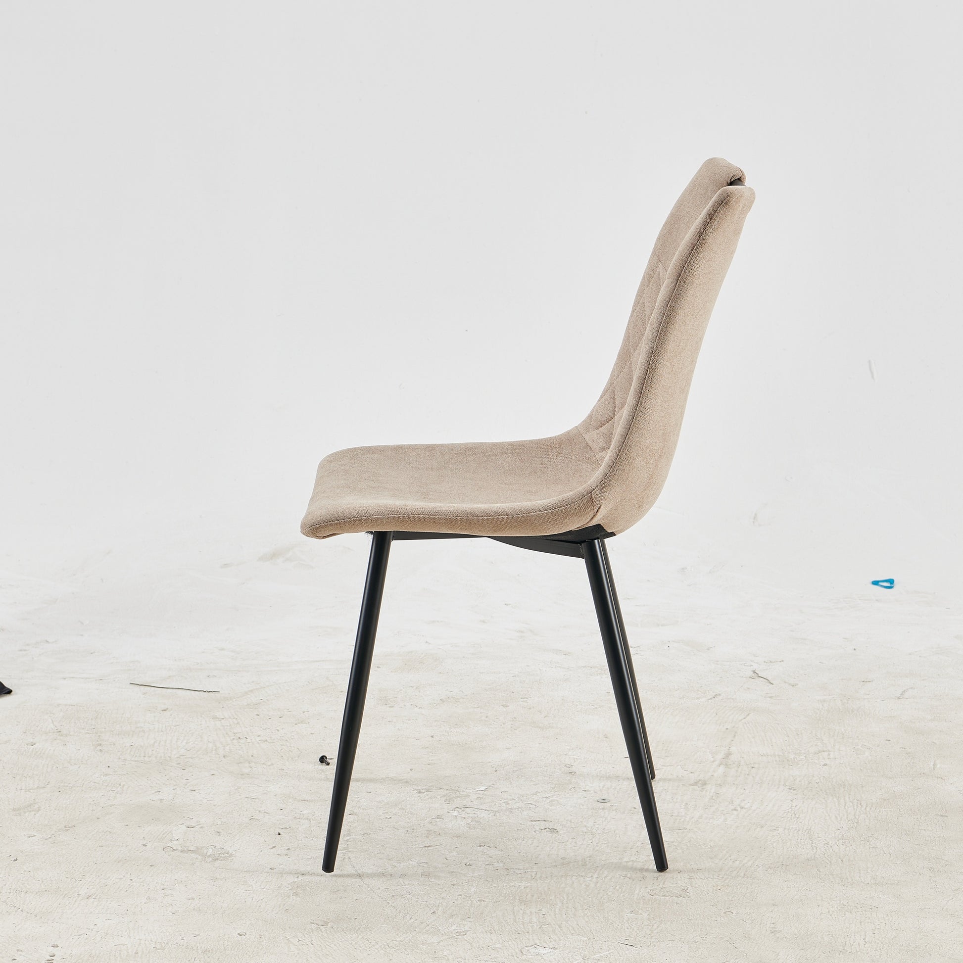 Black Leg And Beige Seat Chair,Set Of 4,Dining Chair,Coffee Chair Beige Metal