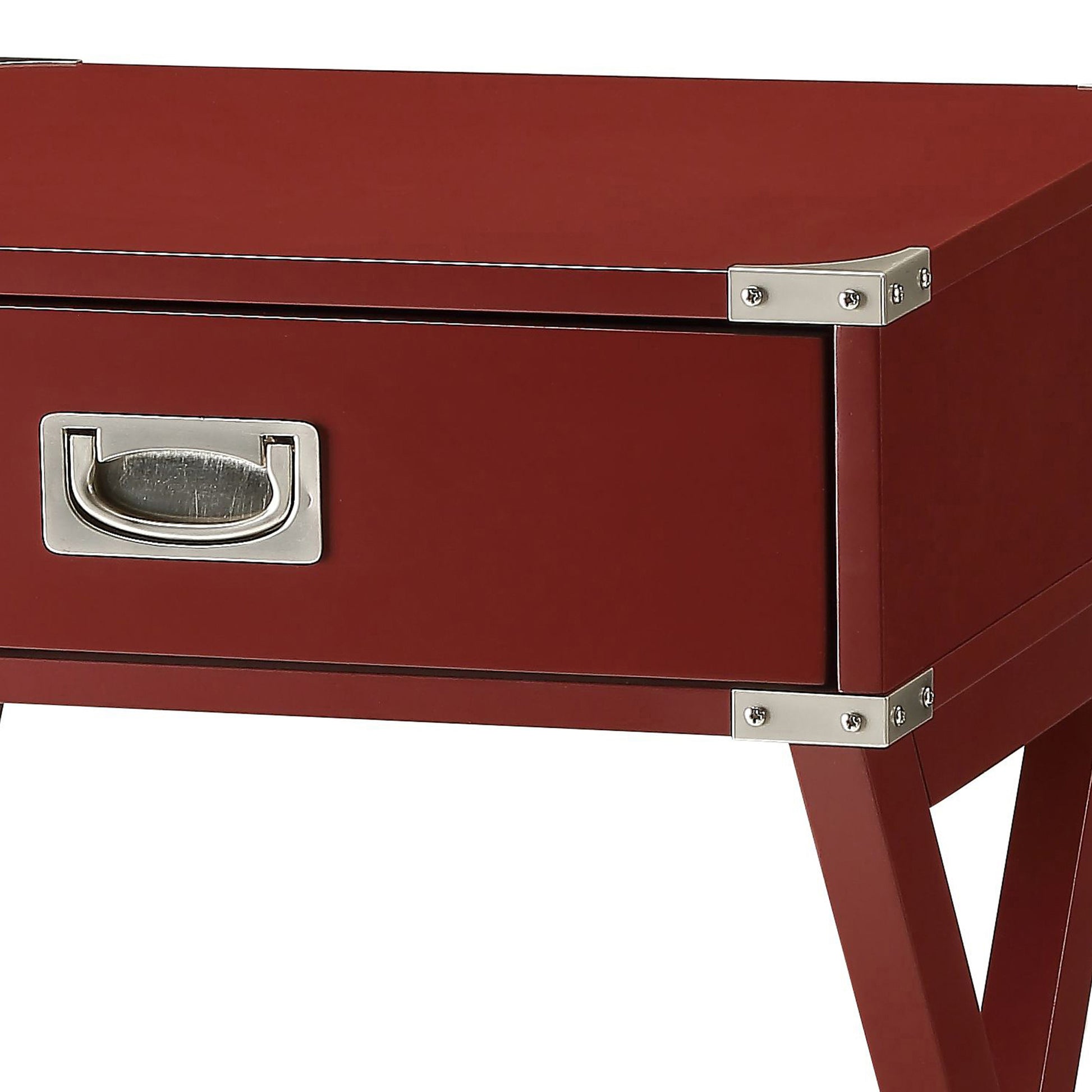 Red 1 Drawer End Table Red Primary Living Space Contemporary Drawers Rectangular Wood