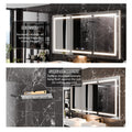 Smart Led Medicine Cabinet With Gfci Outlet & Blum Hinges, Buil Built In High Power Outlet ,72*36 Inchstepless Dimming & Anti Fog,Integrated Design,Multifunctional Bathroom Storage Silver Aluminium