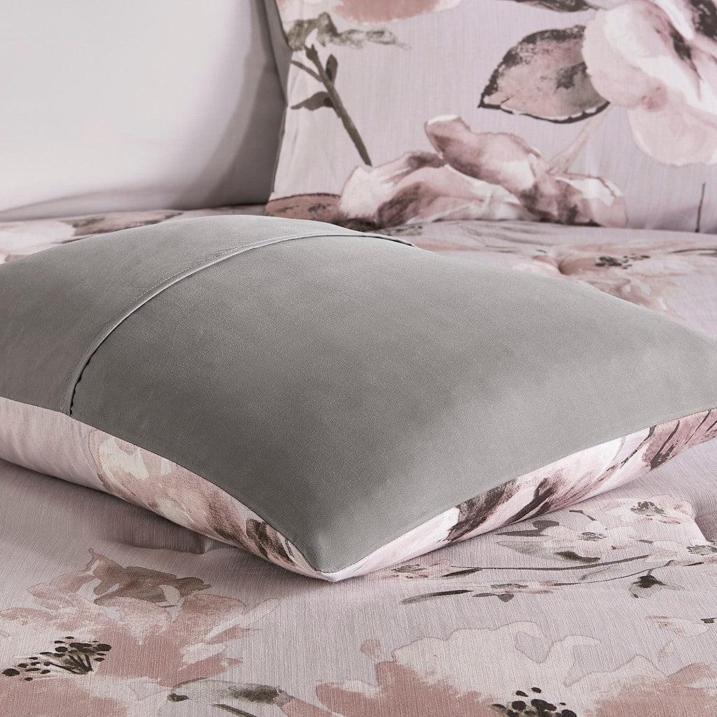 3 Piece Floral Printed Comforter Set Lilac Full Queen Full Lilac Cotton