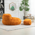 Coolmore Bean Bag Chair, Floor Sofa With Handle,Accent Sofa Chair With Ottoman For Gaming Reading Relaxing Orange Orange Foam Plush