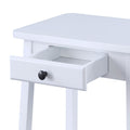 White End Table With Bottom Shelf White Primary Living Space Drawers Rectangular Wood