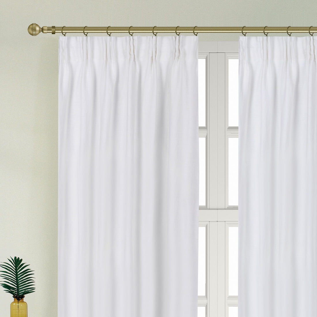 Newport Blackout Curtains For Bedroom, Linen Curtains For Living Room, Window Curtains, Room Darkening Curtains 84 Inches Long, Soft White Soft White Linen