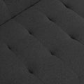 Wood Frame, Stainless Leg, Futon, Sofa Bed Black Black Fabric 2 Seat