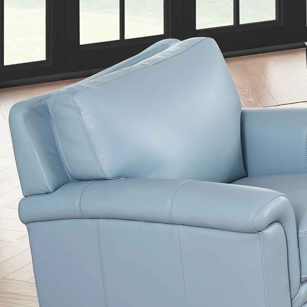 Westcott Leather Chair Blue Memory Foam Genuine Leather