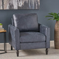 Chair Navy Blue Microfiber 1 Seat