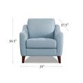 Ersa Leather Chair Blue Memory Foam Genuine Leather