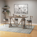 Benti Brown Bar Height Trestle Table Brown Solid Wood
