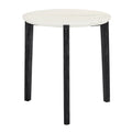 Living Room Coffee Table: Modern And Stylish 24 Inch Round Small Coffee Table, Imitation Marble Tabletop With Rubber Wood Solid Wood Legs, Wooden Coffee Table, Living Room, Office, Home White Black