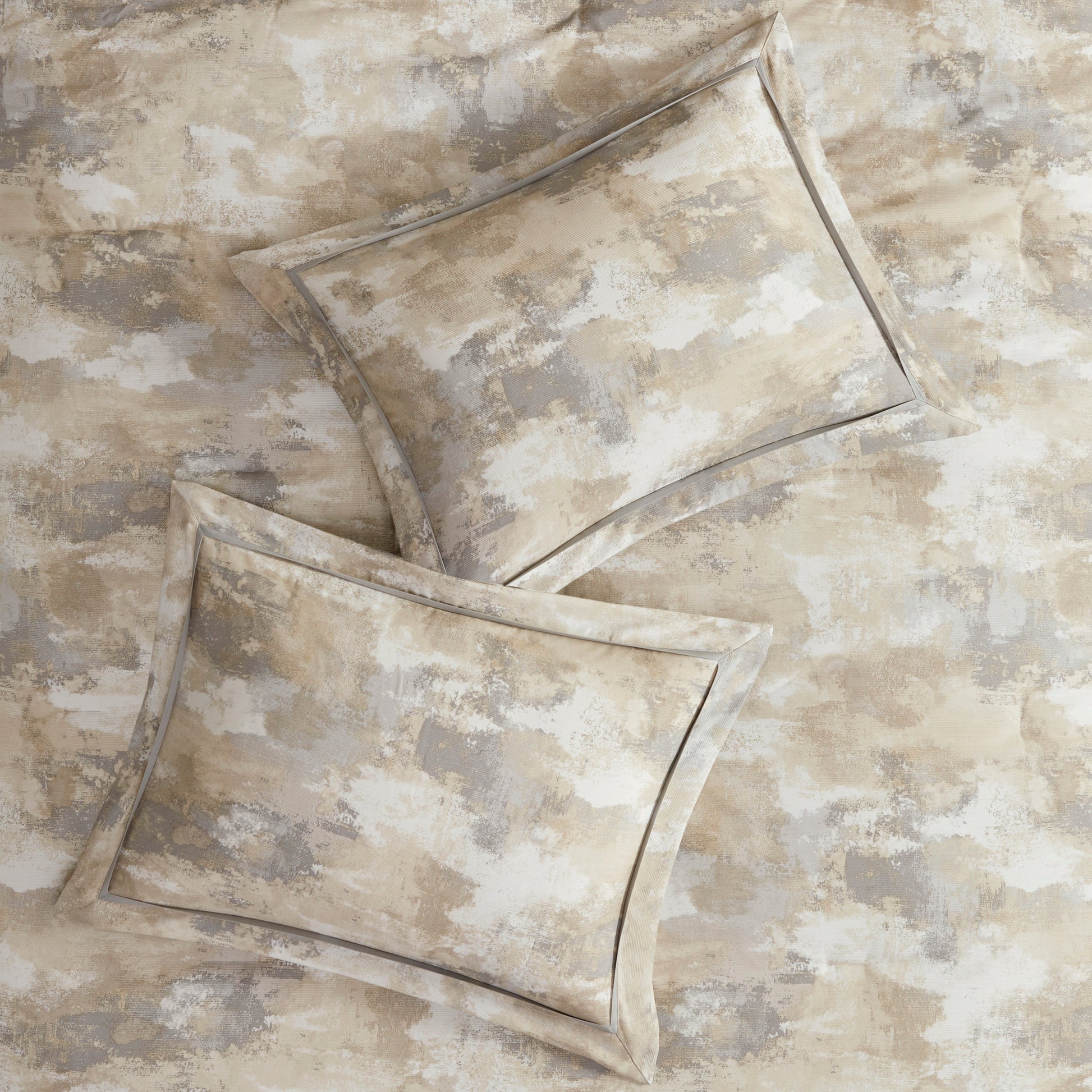 7 Piece Textured Cotton Blend Comforter Set Gray Cal King California King Multicolor Polyester