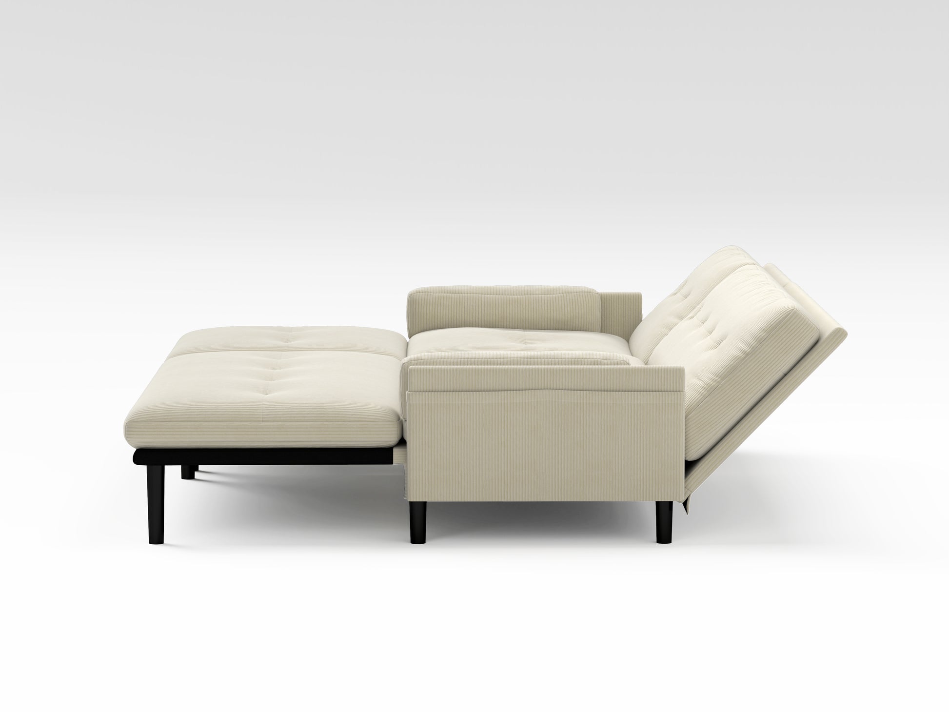 Ivory Corduroy Sectional Sofa: Convertible 3 Seater Sofa, L Shaped Sofa, And Bed Ivory Velvet Metal Primary Living Space Medium Soft Loose Back Pillow Top Arms Foam Fabric Metal 3 Seat