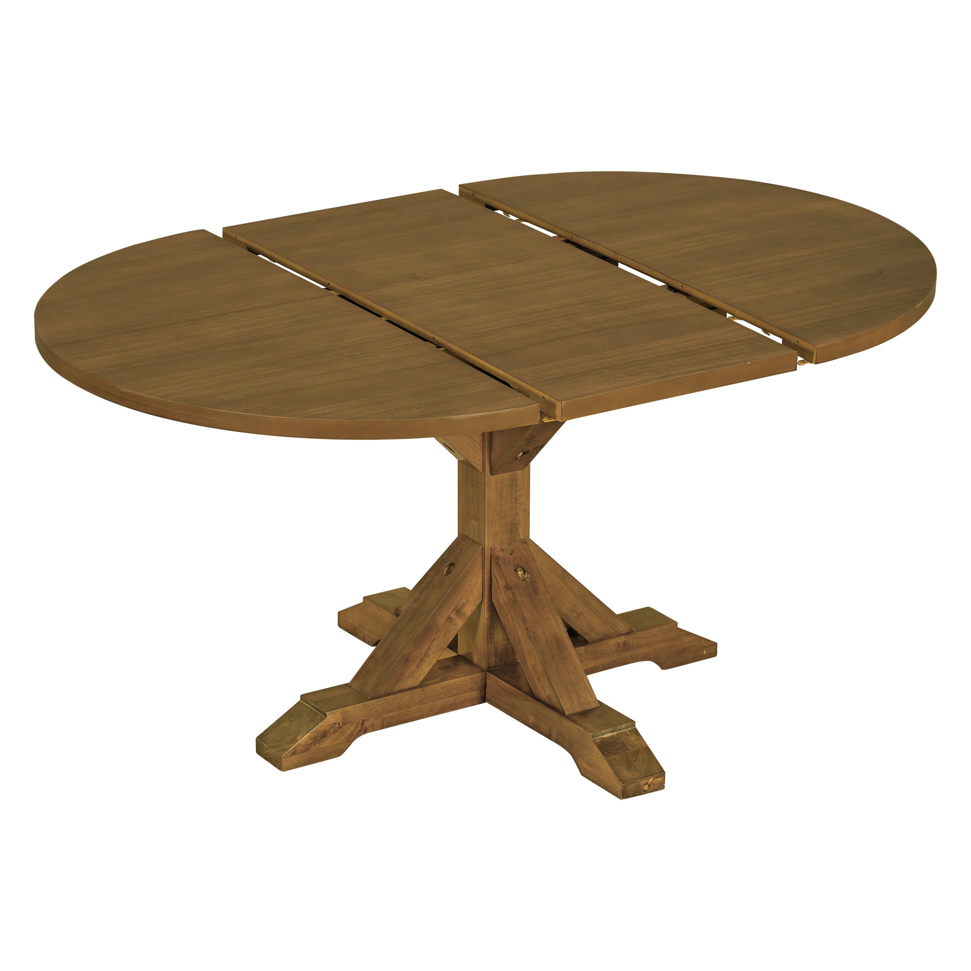 Farmhouse 6 Piece 60Inch Extendable Pedestal Dining Table Set With 18Inch Removable Leaf, 44Inch Bench And 4 Ladder Back Dining Chairs, Dark Brown Wood Dining Room Solid Wood Rubberwood Oval Dining Table With Bench Wood Wood Dark Brown Ladder Back Seats