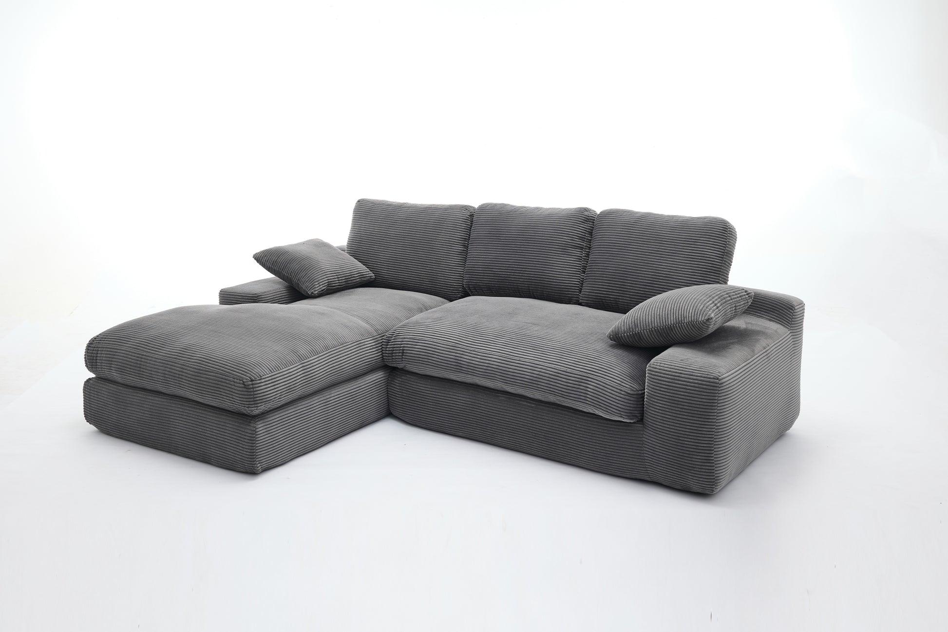 99*69" Modular Sectional Living Room Sofa Set, Modern Minimalist Style Couch, Upholstered Sleeper Sofa For Living Room, Bedroom, 2 Pc Free Combination, Installation Free Sofa, L Shape, Grey Grey Primary Living Space Soft Minimalist,Modern Foam Spring 4