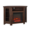 Classic Glass Door Fireplace Tv Stand For Tvs Up To 55