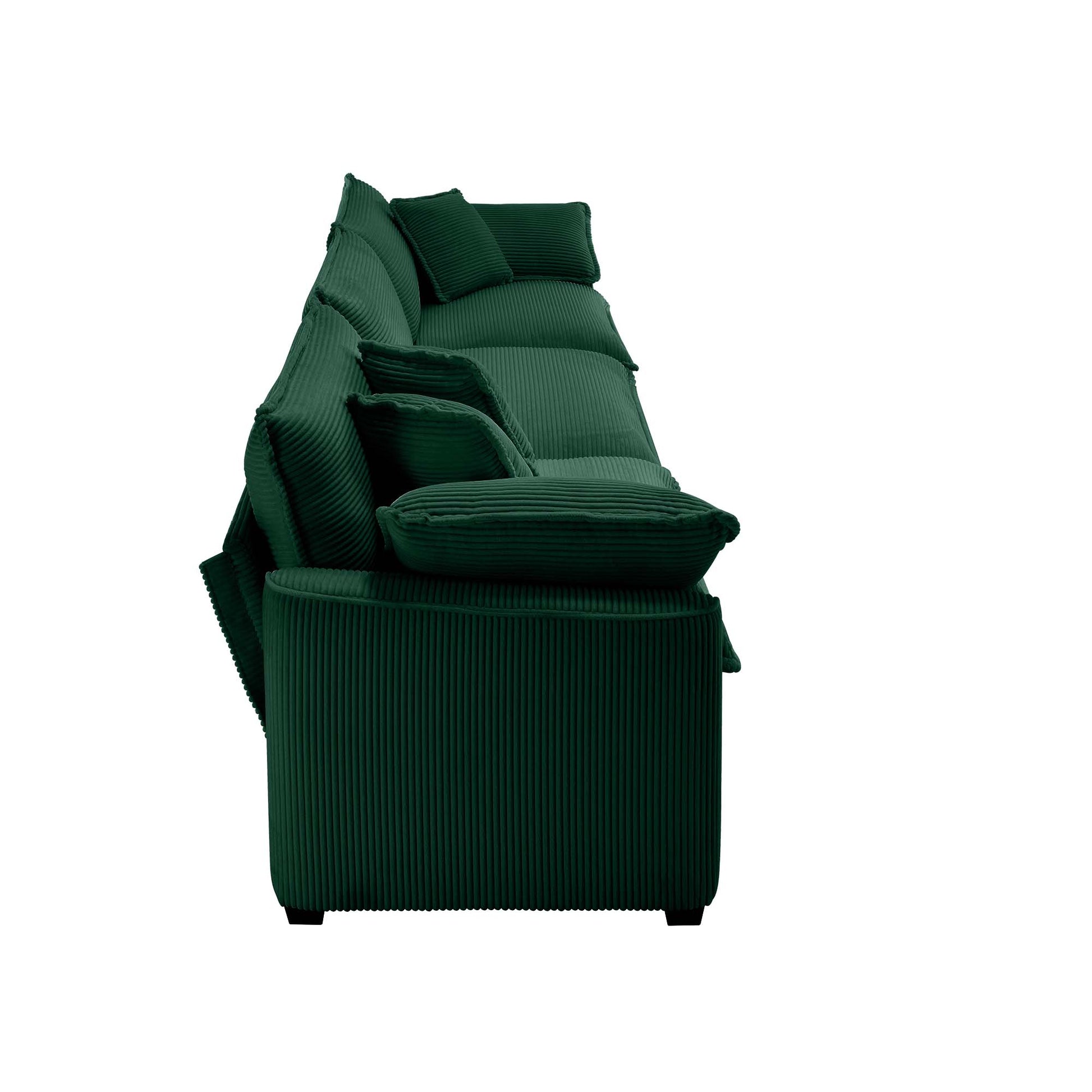 3 Piece Sectional Sofa Oversized Sectional Sofa Comfortable Sectional Sofaone Single Sectional Sofa, One 2 Seater Sofas, One 3 Seater Sofas Green Corduroy Deep Seat Sofa Green Corduroy 6 Seat