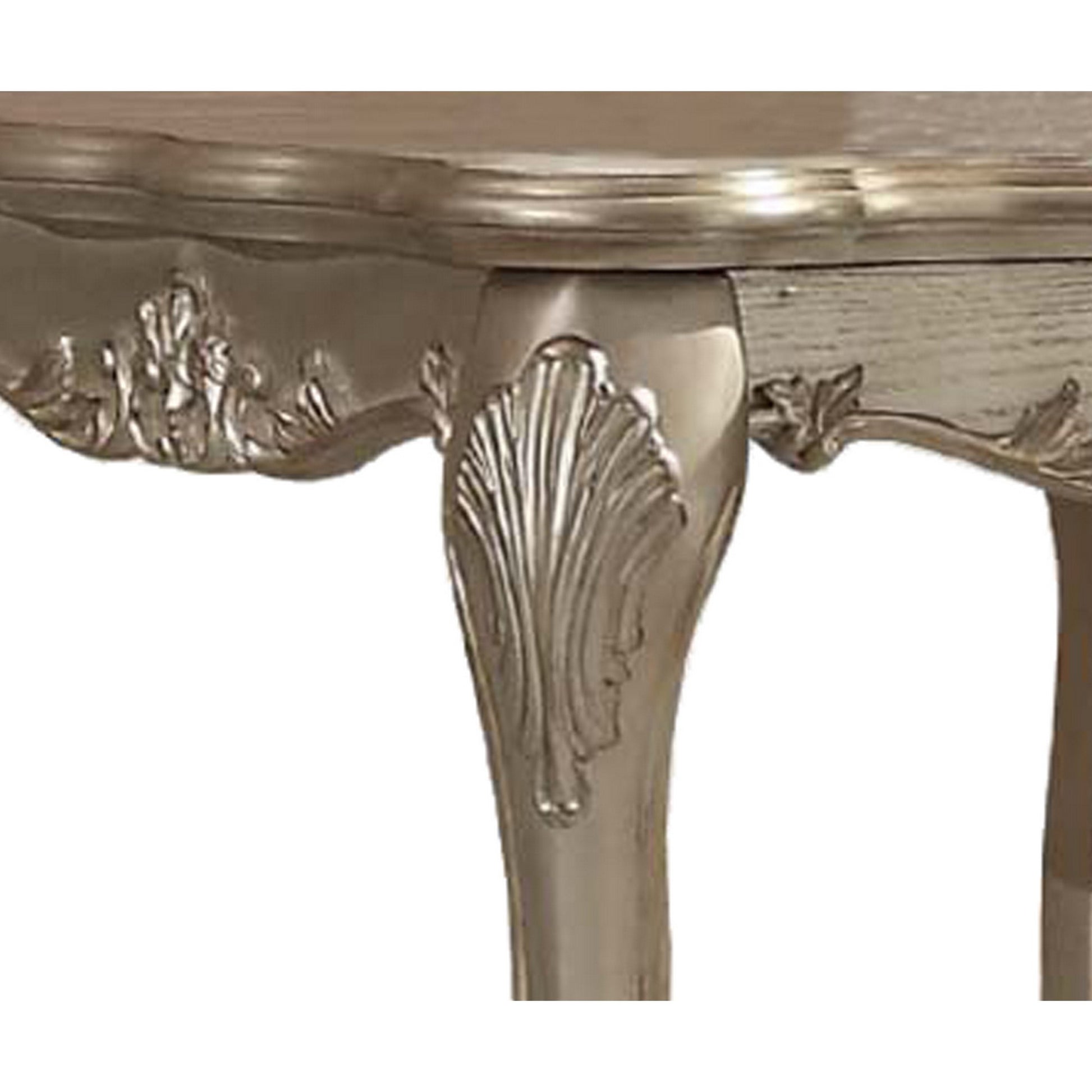 Wooden End Table In Gold Patina Gold Wood
