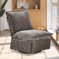 Detachable Dark Grey Chenille Single 360 Swivel Rocking Rocker,360 Swivel Sofa Chair & Single Sofa Lounge, Comfortable Seating For Living Room & Bedroom,Dark Gray Sofa 1Pc Dark Gray Primary Living Space Modern Foam Chenille