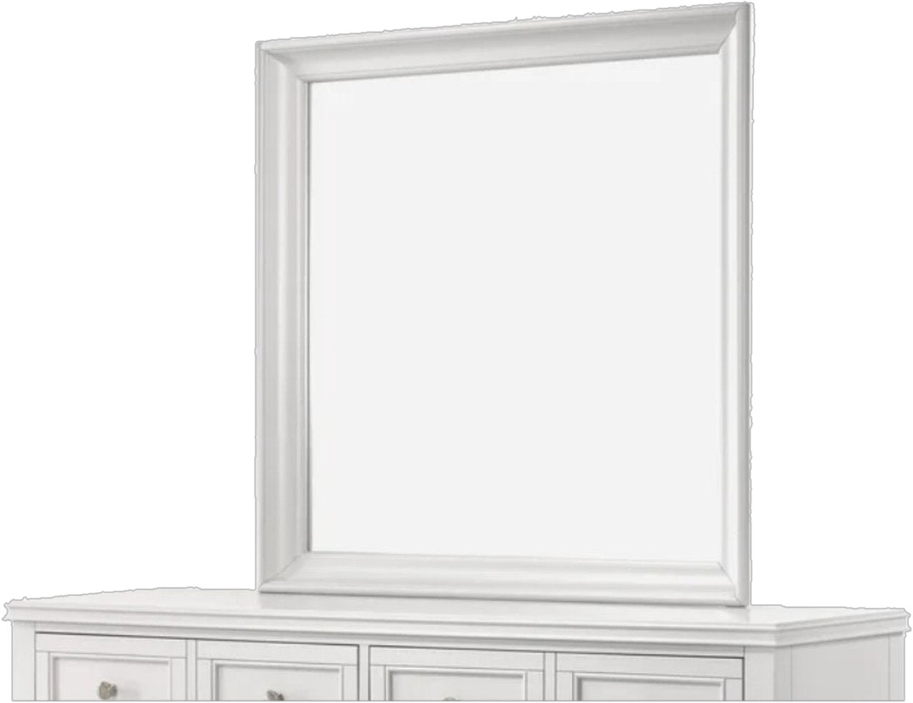 White Square Mirror White Solid Wood Mdf Glass