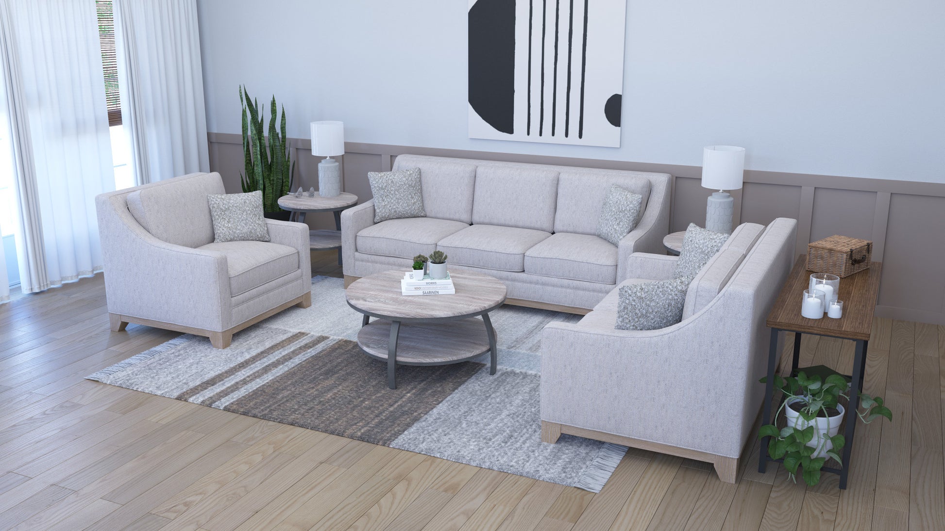 Honra Gray Sofa Gray Foam Engineered Wood 3 Seat