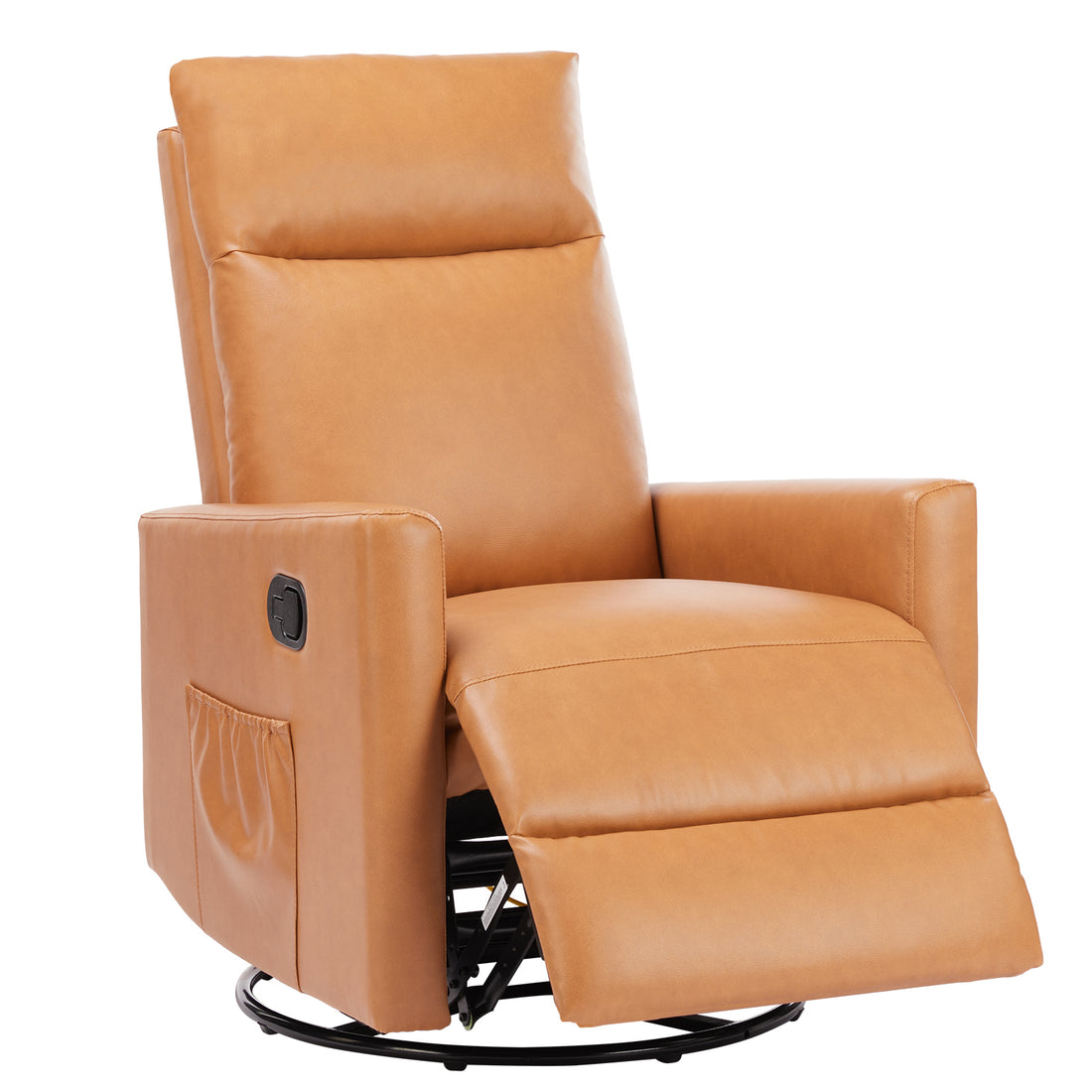Manual Recliner Chair Winback Single Sofa,Brown Brown Fabric 1 Seat