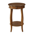 Walnut End Table With 1 Drawer Walnut Primary Living Space Transitional Drawers Round Wood