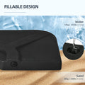 Outsunny 4 Piece 175Lb Cantilever Patio Umbrella Base Weights For Offset Hanging Umbrella, Hdpe Water Or Sand Filled Umbrella Weights For Cross Base Stand, Black Black Hdpe