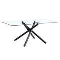 Large Modern Minimalist Rectangular Glass Dining Table For 6 8 With 0.39