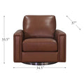 Hayward Swivel Leather Chair Pecan Memory Foam Genuine Leather